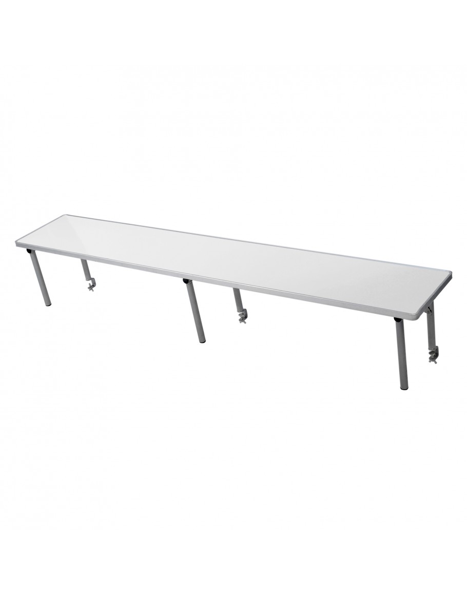6 Foot Rectangle Wood Top Riser, White Laminate for Sale